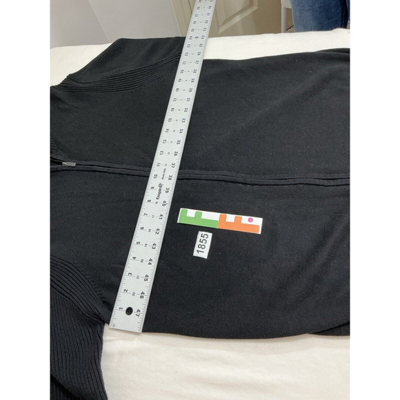 Men’s Kenneth Cole Black Long Sleeve Zip Front Collared Sweater Xxl - Picture 5 of 7